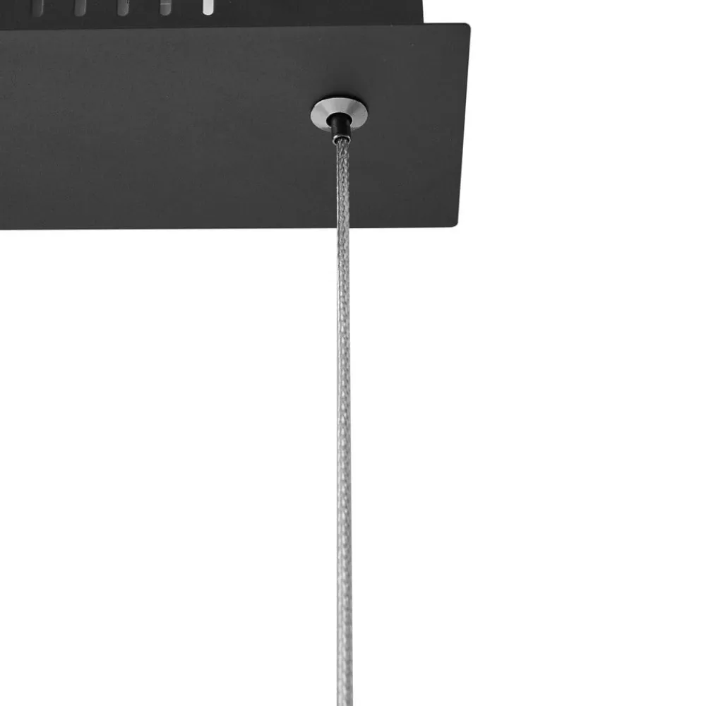 Lucande LED-hængelampe Rodado, sort, 110 cm, aluminium