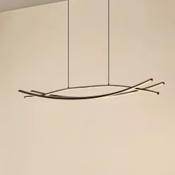 Lucande LED-hængelampe Sayori, 98 cm, sort, dæmpbar