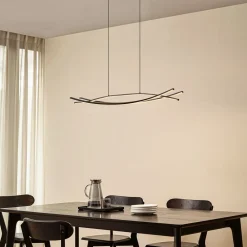 Lucande LED-hængelampe Sayori, 98 cm, sort, dæmpbar