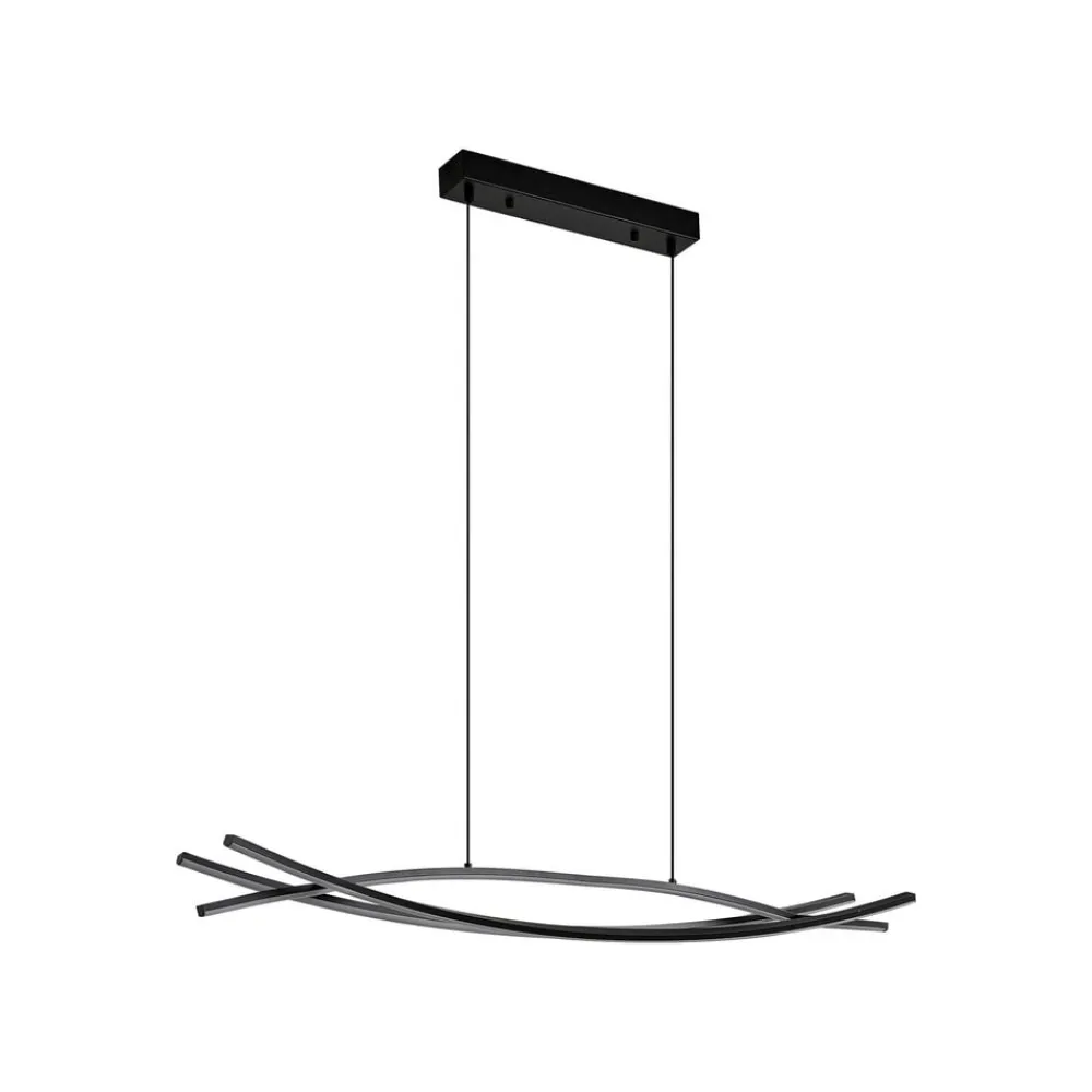 Lucande LED-hængelampe Sayori, 98 cm, sort, dæmpbar