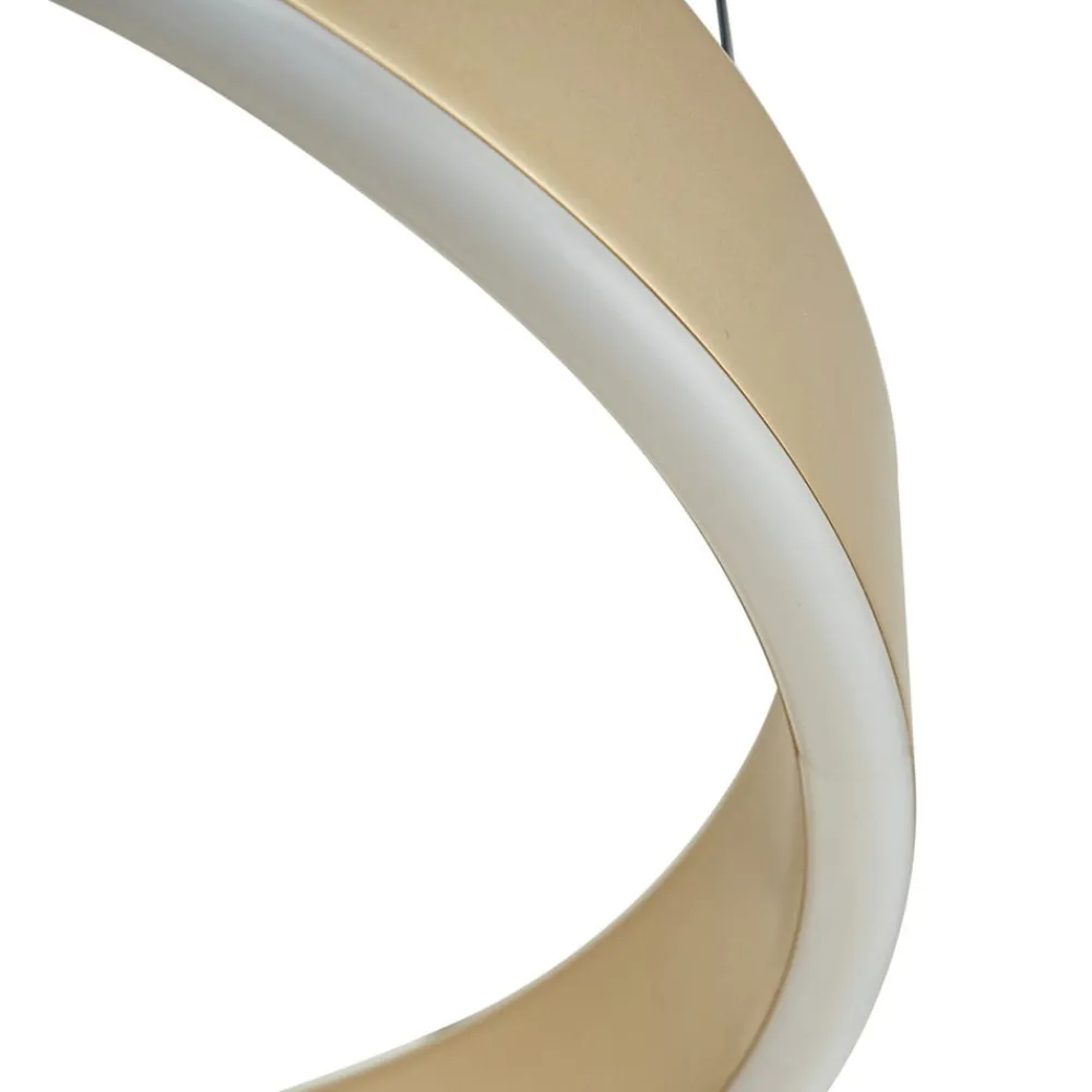 Lucande Pendellamper|Pendellamper>LED-hængelampe Tindra, Ø 40 cm, guld, dæmpbar