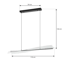 LED-hængelampe Vellia, sort, længde 112 cm, CCT^Lucande Discount