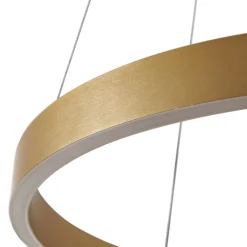 Lucande LED-hængelampe Yonam, Ø 60 cm, 2 lyskilder, guld, CCT