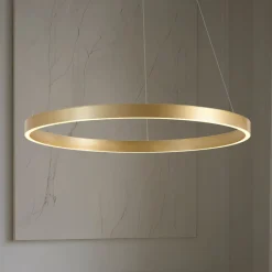 Lucande Pendellamper|Pendellamper>LED-hængelampe Yonam, Ø 80 cm, 1 lyskilde, guld, CCT