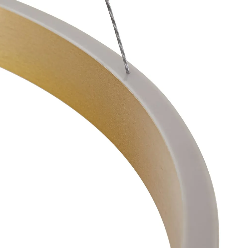 Lucande Pendellamper|Pendellamper>LED-hængelampe Yonam, Ø 80 cm, 1 lyskilde, guld, CCT