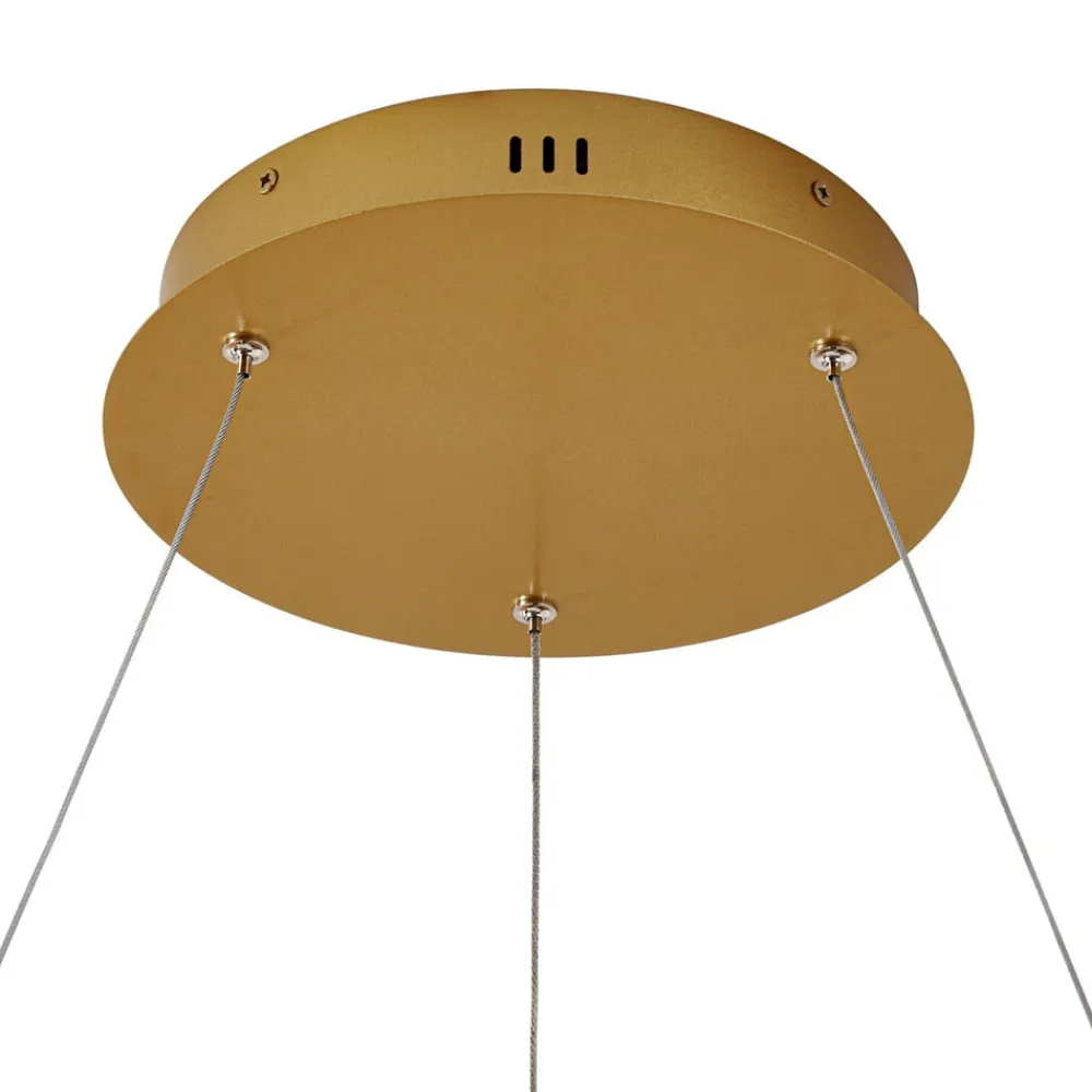 Lucande Pendellamper|Pendellamper>LED-hængelampe Yonam, Ø 80 cm, 1 lyskilde, guld, CCT