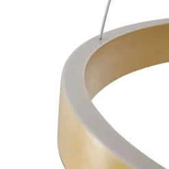 Lucande LED-hængelampe Yonam, Ø 60 cm, 1 lyskilde, guld, CCT