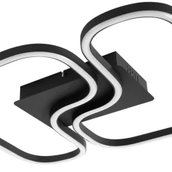 Lucande LED-loftlampe Amiya, 47,6 cm, sort, aluminium