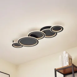 Lucande Loftlamper|Loftlamper>LED-loftlampe Diala, sort, metal, 96 cm