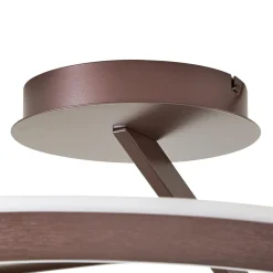 LED-loftlampe Eldra, kaffebrun, Ø 55 cm, CCT^Lucande Online