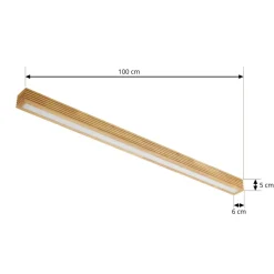 Lucande LED-loftlampe Emara, lys træ, eg, dæmpbar