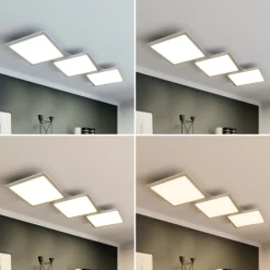 Lucande LED-loftlampe Ilira, 3 lyskilder, sølv, CCT, dæmpbar