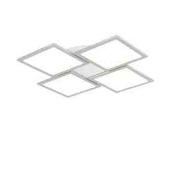 Lucande LED-loftlampe Ilira, 4 lyskilder, sølv, CCT, dæmpbar