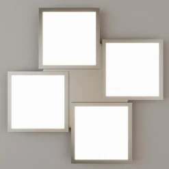 Lucande LED-loftlampe Ilira, 4 lyskilder, sølv, CCT, dæmpbar