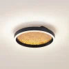 Lucande LED-loftlampe Menulis, sort/guld, PC, Ø 30 cm