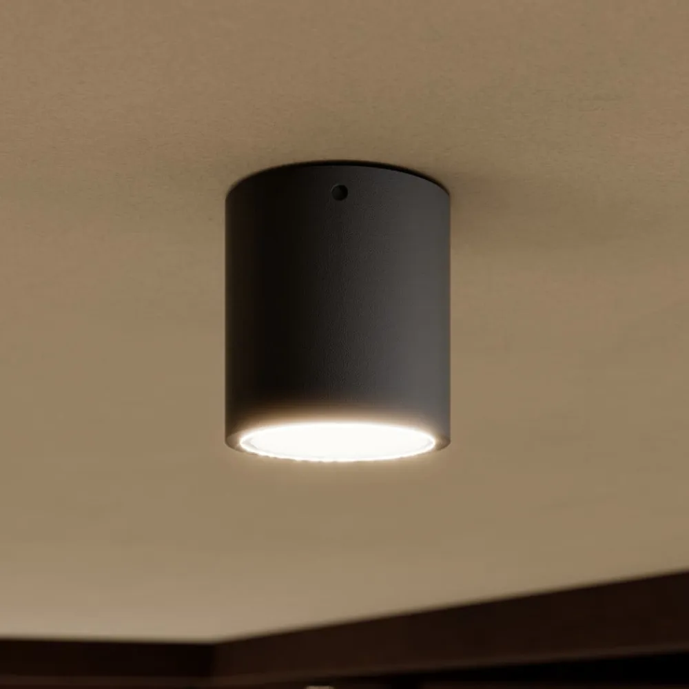 Lucande Terrassebelysning|Udendørs Loftlamper>LED-loftlampe Meret, rund, antracit, metal