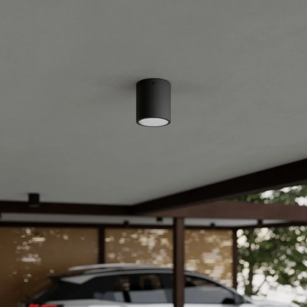 Lucande Terrassebelysning|Udendørs Loftlamper>LED-loftlampe Meret, rund, antracit, metal