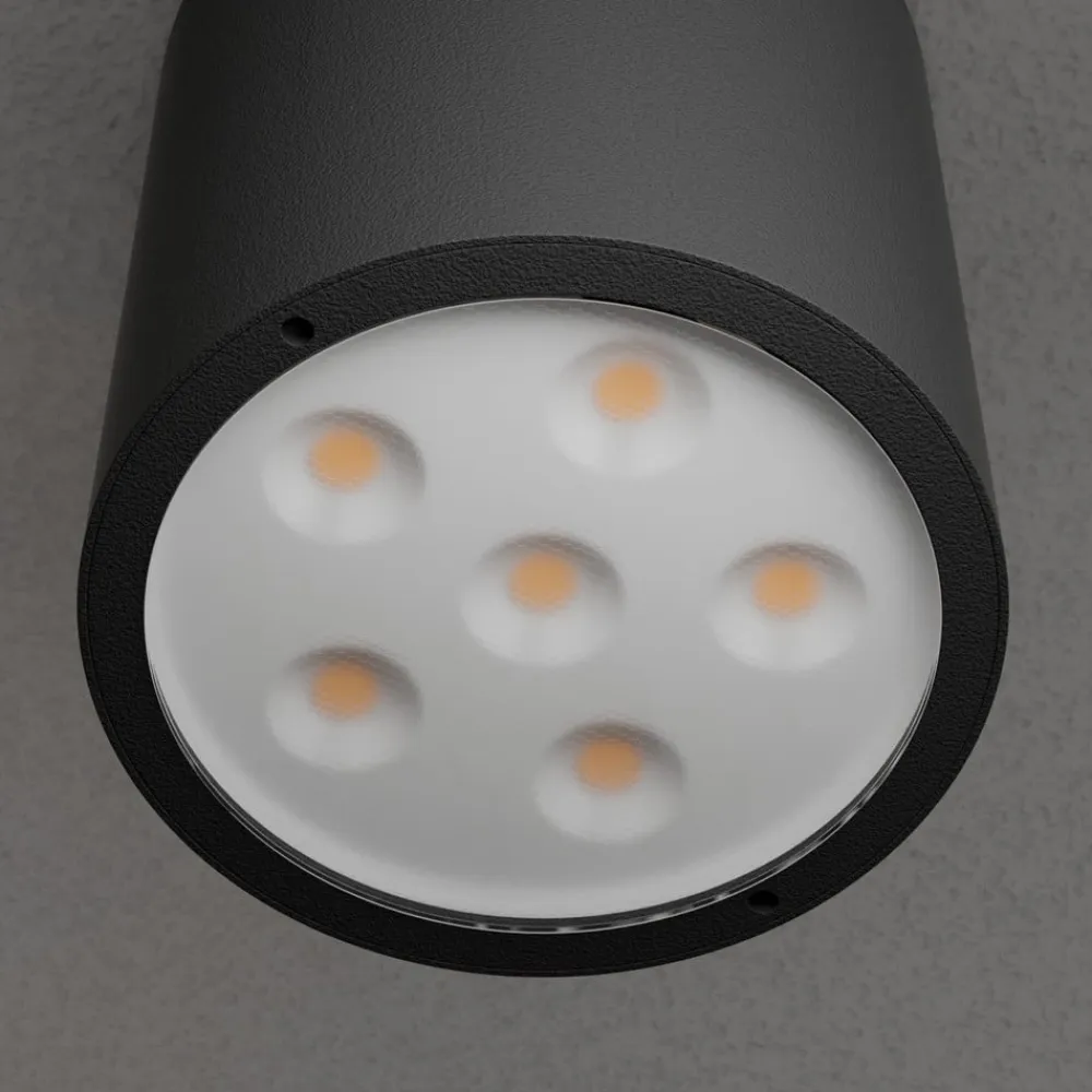Lucande Terrassebelysning|Udendørs Loftlamper>LED-loftlampe Meret, rund, antracit, metal