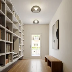 Lucande Loftlamper>LED-loftlampe Mijo, Ø 43 cm, røggrå, glas