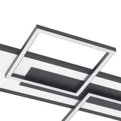 Lucande LED-loftlampe Narumi, CCT, 110 cm, sort, aluminium