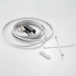 Lucande LED-loftlampe Noud, 65 cm, sølv, metal, CCT