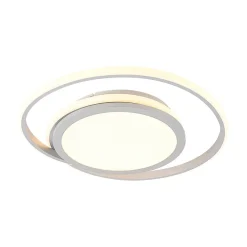 Lucande LED-loftlampe Noud, 49 cm, sølv, aluminium, dæmpbar