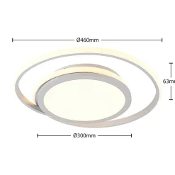 Lucande LED-loftlampe Noud, 49 cm, sølv, aluminium, dæmpbar