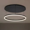 LED-loftlampe Orven, sort/marmor, Ø 50 cm, dæmpbar.^Lucande Outlet