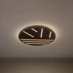 Lucande Loftlamper|Loftlamper>LED-loftlampe Orven, træ, Ø 50 cm, dæmpbar