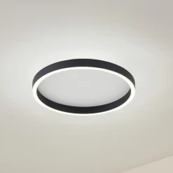 Lucande Loftlamper|Loftlamper>LED-loftlampe Rotundo, Ø 40 cm, sort, dæmpbar