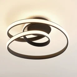 Lucande Loftlamper|Pendellamper>LED-loftlampe Sakina, sort, metal, Ø 48 cm