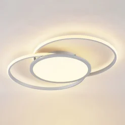 LED-loftlampe Senne, CCT, sølv, metal^Lucande Outlet