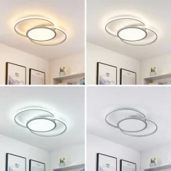 LED-loftlampe Senne, CCT, sølv, metal^Lucande Outlet