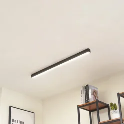 Lucande Gang|Loftlamper>LED-loftlampe Teniona, 101 cm, sort, aluminium