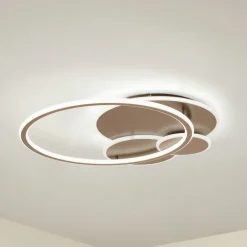 Lucande Gang|Loftlamper>LED-loftslampe Circulo, kaffebrun, CCT, dæmpbar