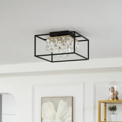 Lucande LED-loftslampe Kassi, sort, jern, dæmpbar, 40 cm