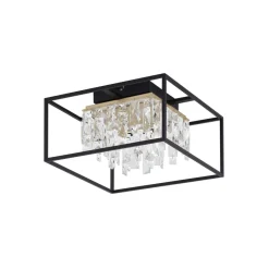 Lucande LED-loftslampe Kassi, sort, jern, dæmpbar, 40 cm