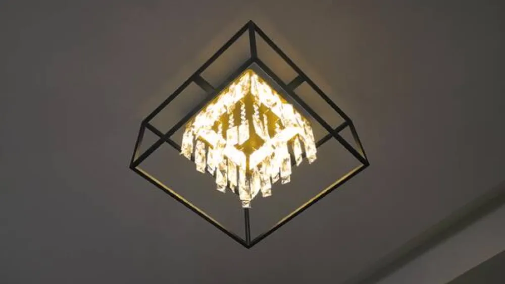 Lucande LED-loftslampe Kassi, sort, jern, dæmpbar, 40 cm