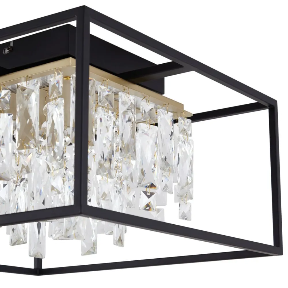 Lucande LED-loftslampe Kassi, sort, jern, dæmpbar, 40 cm