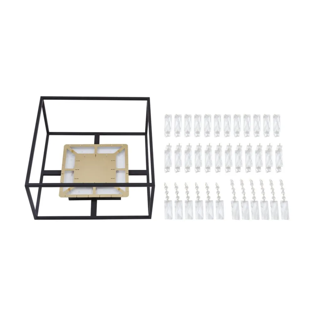 Lucande LED-loftslampe Kassi, sort, jern, dæmpbar, 40 cm