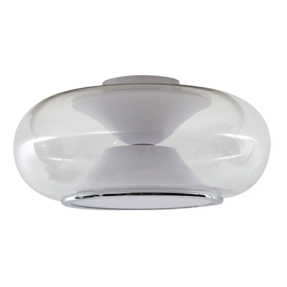 LED-loftslampe Orasa, glas, hvid/klar, Ø 43 cm^Lucande Outlet