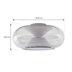 LED-loftslampe Orasa, glas, hvid/klar, Ø 43 cm^Lucande Outlet