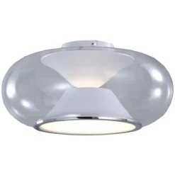 LED-loftslampe Orasa, glas, hvid/klar, Ø 43 cm^Lucande Outlet