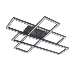 LED-loftslampe Tjado, 94 cm lang, sort, metal^Lucande Clearance