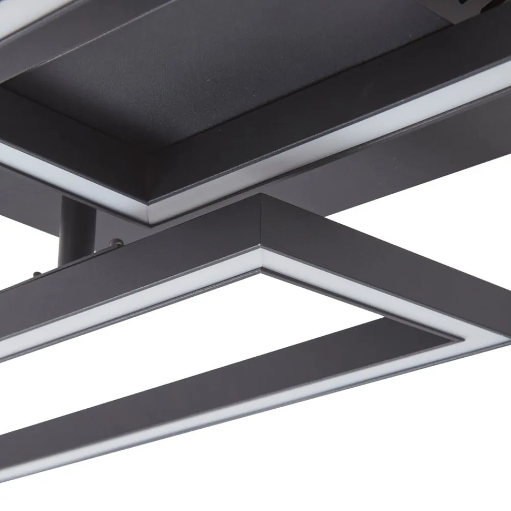 LED-loftslampe Tjado, 100 cm lang, sort, metal^Lucande Clearance