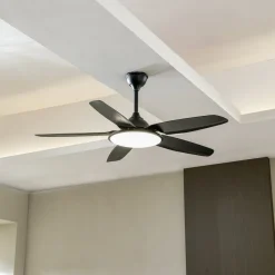 Lucande Loftventilatorer>LED-loftventilator Divian, sort, DC, støjsvag, CCT