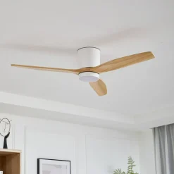 LED-loftventilator Faipari, hvid, DC, støjsvag, 132 cm^Lucande