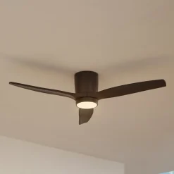 Lucande LED-loftventilator Sorin, sort, DC, støjsvag, IP44