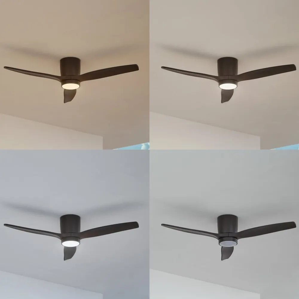 Lucande LED-loftventilator Sorin, sort, DC, støjsvag, IP44