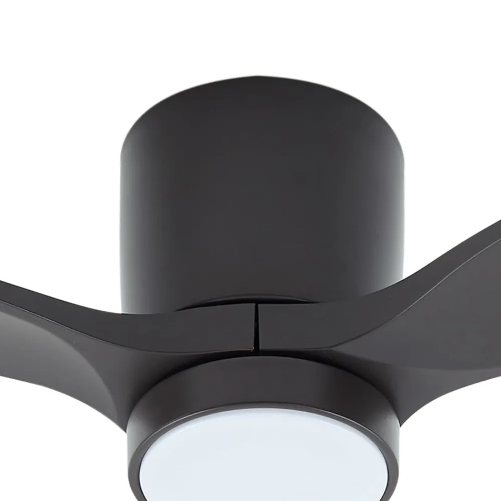 Lucande LED-loftventilator Sorin, sort, DC, støjsvag, IP44